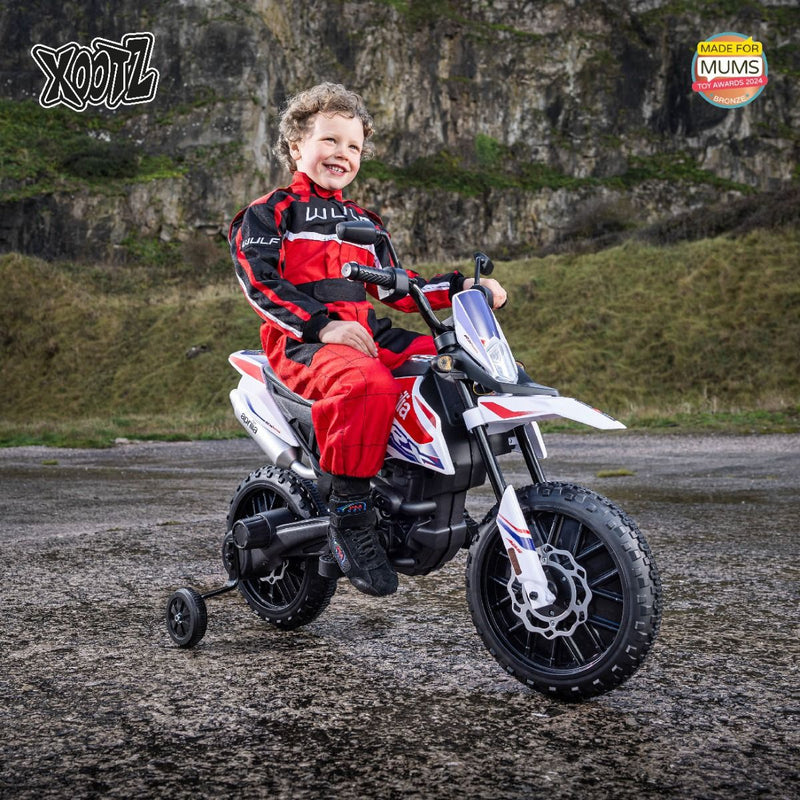 Xootz Aprilia Motorbike 12V - White Electric Ride-On Motorbike