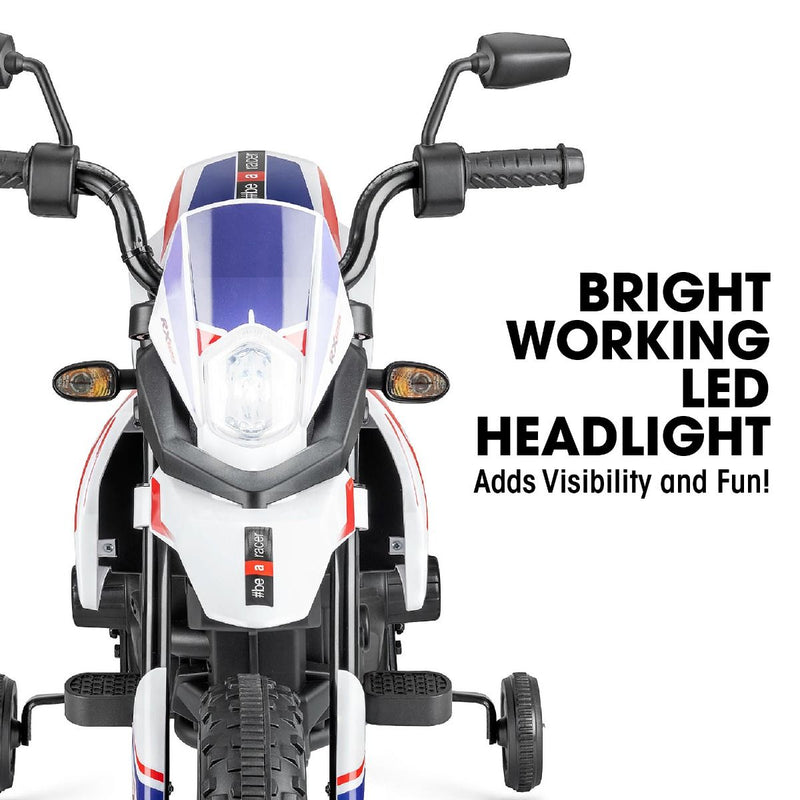 Xootz Aprilia Motorbike 12V - White Electric Ride-On Motorbike